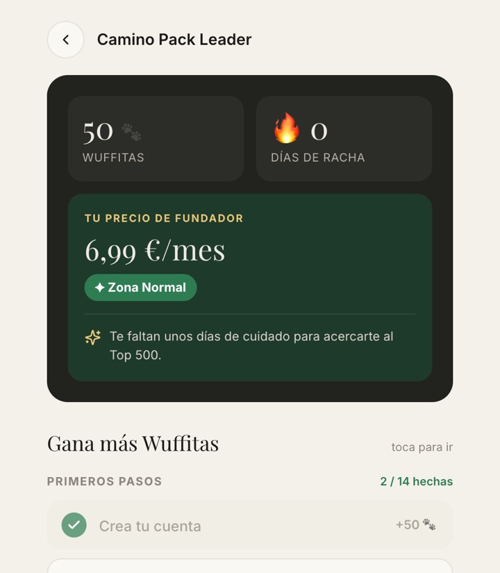 La cabecera del Camino Pack Leader